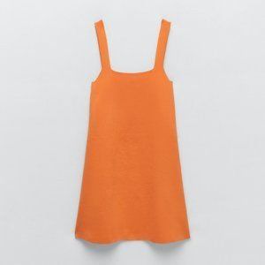 ZARA KNIT DRESS WITH STRAPS - Orange